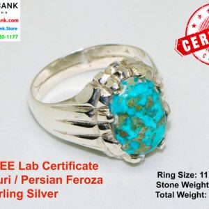 Nishapuri Feroza Silver Ring of Turquoise Gemstone