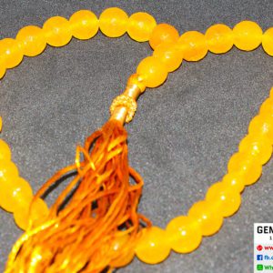 CERTIFIED Yellow JADE Stone Tasbeeh - Islamic Prayer Beads Tasbi 33 Beads 10mm - Image 5