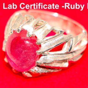 Pinkish-Red Ruby Gemstone Ring Size 10