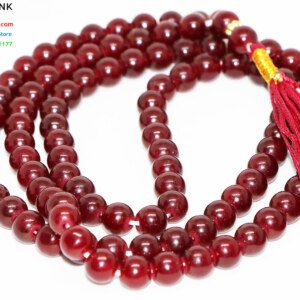 Natural Real Maroon Agate-Aqeq Prayer Beads