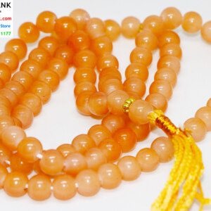 Genuine Peach Color Agate CERTIFIED Tasbih