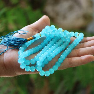 Natural Real Sky Blue Agate-Aqeq Tasbih