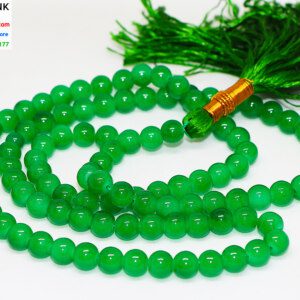 Natural Green-Sabz Agate Prayer Beads Tasbih