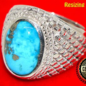 Natural CERTIFIED Turquoise Engagement Ring