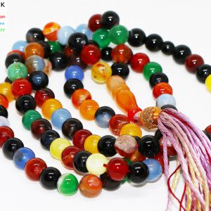 CERTIFIED Natural Multi-Color YEMENI Agate Prayer Beads