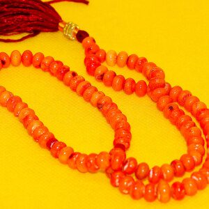 CERTIFIED Real Red Orange Coral-Marjan Prayer Beads