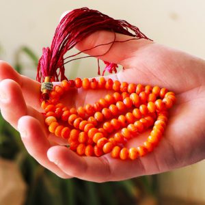 CERTIFIED Real Red Orange Coral-Marjan Prayer Beads 7.5mm - Image 2