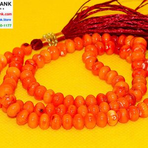 CERTIFIED Real Red Orange Coral-Marjan Prayer Beads 7.5mm - Image 4