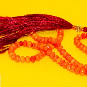CERTIFIED Real Red Orange Coral-Marjan Prayer Beads 7.5mm - Image 7