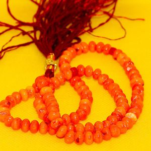 CERTIFIED Real Red Orange Coral-Marjan Prayer Beads 7.5mm - Image 9
