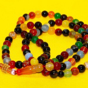 CERTIFIED Natural Multicolored YEMANI Agate Prayer Beads 99