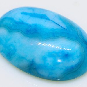 Natural CERTIFIED Lace Blue Agate Quartz Loose Oval Cabochon Stone