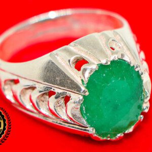 Genuine Zambia Emerald Gemstone Ring