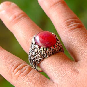 Certified Huge RUBY Gem Stone Ring