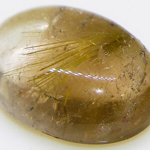 Golden Rutile in Quartz Natural Worry Stone