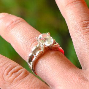 Glittering Real Moissanite Anniversary Silver Ring