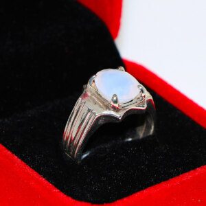 Certified White OPAL Stone Mens Silver Ring -36.56ct - Image 12