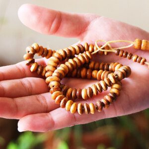 99 Prayer Beads of Fine Light Wood Rosary Mala Tasbih