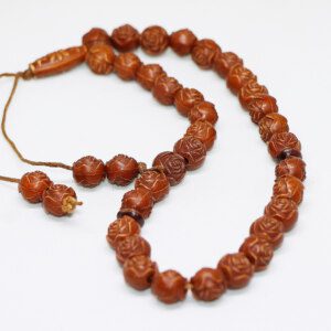 Beauteous Engraved Wood Beads Rosary Tasbih 33