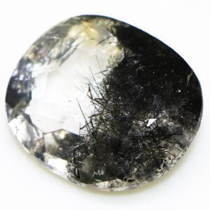 Black Hair Rutile Quartz Loose Worry Stone