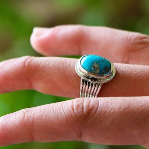 A+++ Nishapuri Feroza Turquoise MEN Ring