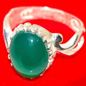 Turkish Handmade 925 Sterling Silver Emerald Stone Mens Ring