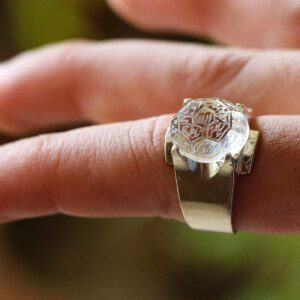 ORIGINAL Iraqi Dure Najaf Shia Islamic Engraved Silver Ring