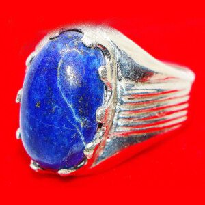 Best Royal Blue Lapis Lazuli-Lajward Stone Silver Ring for Men