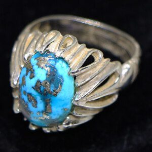 Gorgeous Turquoise-FEROZA Silver Ring