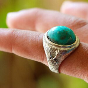 100% Natural Turquoise Feroza Sterling Silver Mens Ring Price Pakistan