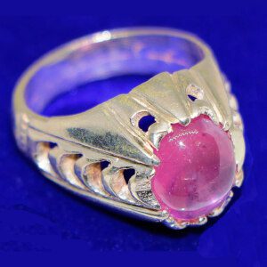 RUBY Gemstone MENs Silver Promise Ring