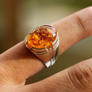 Ring Amber Stone