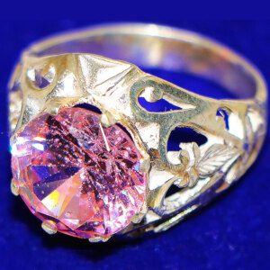 Pink Zircon Silver Rings