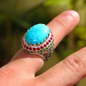 Turquoise Ring Wedding Set