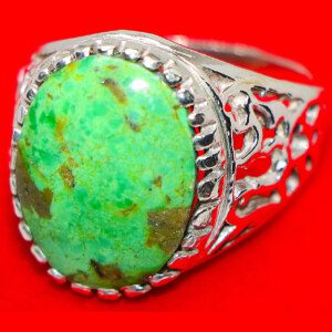 Antique Green Turquoise Ring