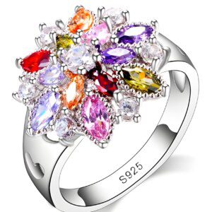 Multicolor Topaz Engagement Ring