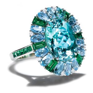 Blue Green Topaz Women's Ring