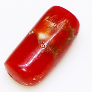 Natural real red coral stone with a captivating red hue, a guaranteed authentic gemstone.