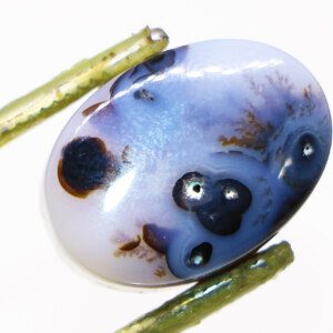 Moss Agate gemstone with intricate green inclusions