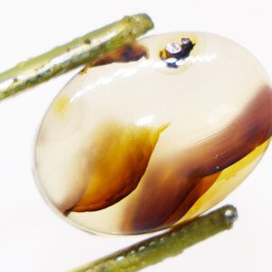 Moss Green Agate loose stone closeup