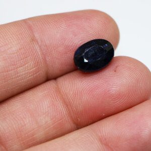 Loose blue sapphire showcasing its brilliance