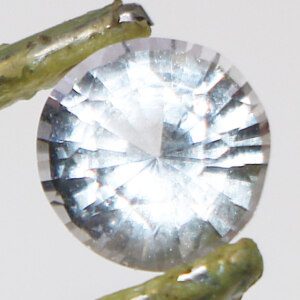 Ceylon oval white topaz closeup