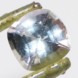 Authentic white topaz gemstone closeup