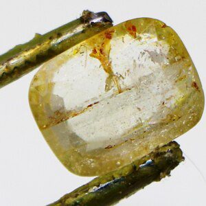 Pale yellow topaz gemstone closeup