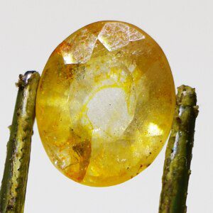 Mystic yellow topaz gemstone closeup