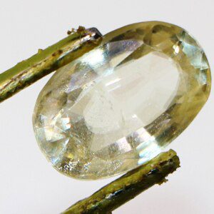 Yellow stone topaz gemstone closeup