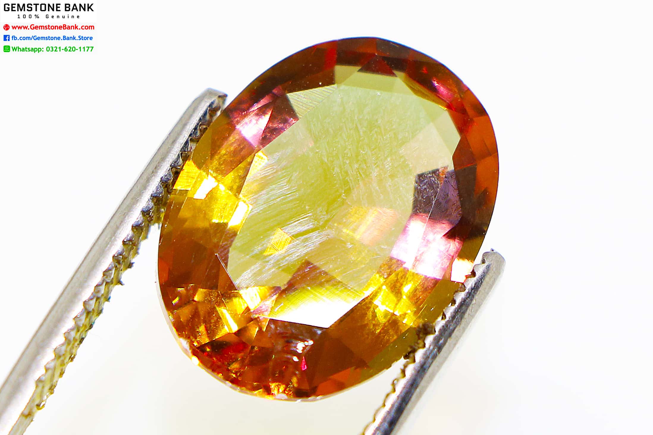 AAA Grade Zultanite Gem with Forceps with white background