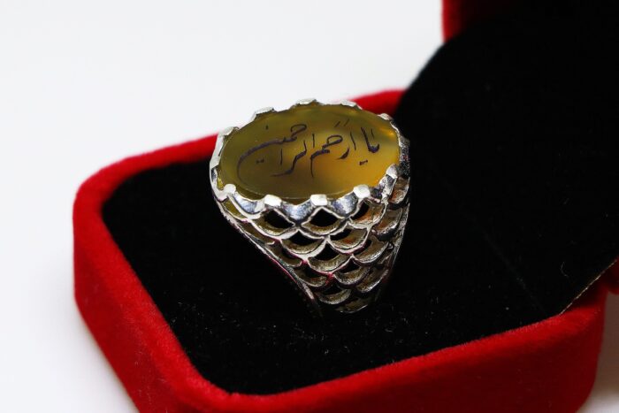 Elegant Islamic Engraved Agate Ring - Handcrafted Beauty - Image 11