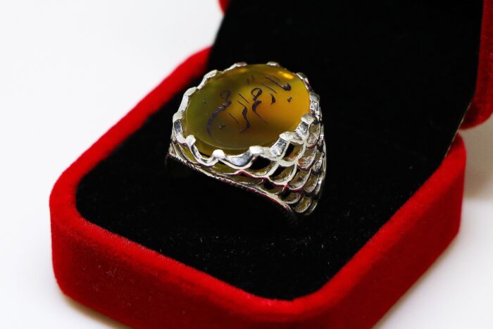 Elegant Islamic Engraved Agate Ring - Handcrafted Beauty - Image 7