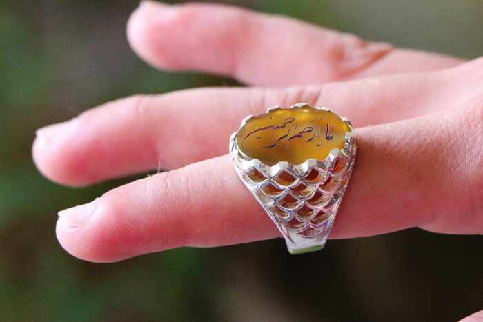 Elegant Islamic Engraved Agate Ring - Handcrafted Beauty - Image 8